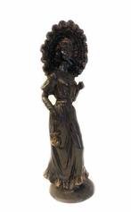 Antieke vrouw beeld zwart / brons - verzameling, Ophalen of Verzenden