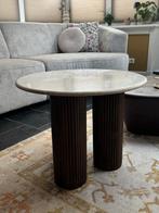 Salontafel met marmer blad, Huis en Inrichting, Tafels | Salontafels, Ophalen, Gebruikt, 100 tot 150 cm, Rond