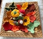 * 25 Gehaakte HERFST blaadjes Pompoen Eikel Zonbloem ea, Verzenden, Nieuw, Haken, Overige typen