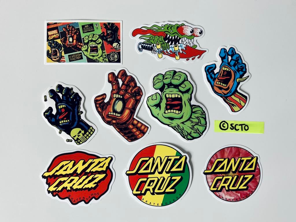 Stickers skate logo Santa Cruz screaming hand DIY skateboard, Sport en Fitness, Skateboarden, Ophalen of Verzenden, Nieuw, Overige typen