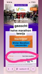 Gezocht startnummer halve marathon, Tickets en Kaartjes, Eén persoon