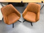 Draaibare stoel, Dex in eco leer, kleur cognac, 4 poots, Huis en Inrichting, Ophalen, Gebruikt, Twee, Bruin