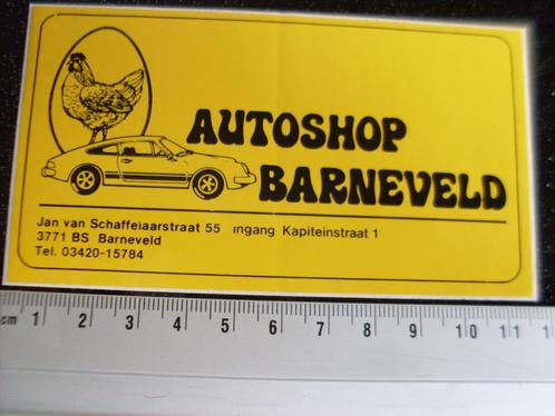 sticker autoshop barneveld logo vintage car kip ei, Verzamelen, Stickers, Zo goed als nieuw, Bedrijf of Vereniging, Verzenden