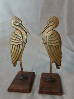 Stel Art Nouveau messing "Ooievaars", Ophalen of Verzenden