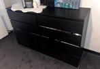 Ikea Malm ladekast zwart - 6 lades, Ophalen, Gebruikt, 100 tot 150 cm, 25 tot 50 cm