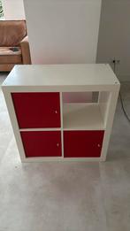 IKEA Kallax kast met rode deuren, Huis en Inrichting, Kasten | Lockerkasten, Ophalen, Gebruikt