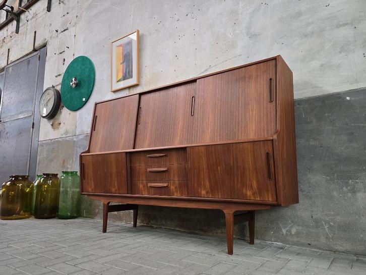 Deens Design Dressoir | Jaren 60 Teak Kast Sideboard DM2, Huis en Inrichting, Kasten | Dressoirs, Gebruikt, 150 tot 200 cm, 25 tot 50 cm