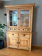 Eikenhouten Glaskast / Vitrinekast, Ophalen, 100 tot 150 cm, Eikenhout, Zo goed als nieuw