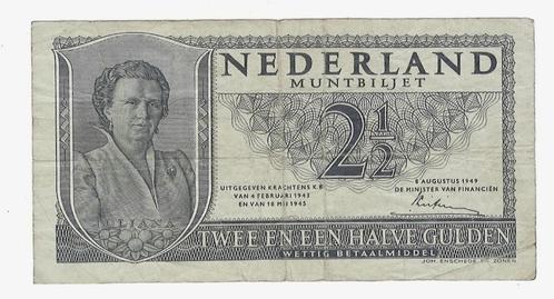 Papieren rijksdaalder 1949., Postzegels en Munten, Bankbiljetten | Nederland, Los biljet, 2½ gulden, Ophalen of Verzenden