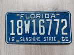 Kentekenplaat 1966 Florida USA Nummerplaat Nummerbord, Verzamelen, Ophalen of Verzenden, Gebruikt, Auto's