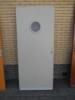 hardhouten buitendeur 87 x 200.5 enkelglas rond, Ophalen, Gebruikt, 80 tot 100 cm, Buitendeur