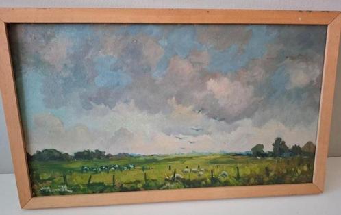 Landschap met koeien en schapen Jan Dekker 1908-1986, Antiek en Kunst, Kunst | Schilderijen | Klassiek, Ophalen of Verzenden
