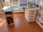 Ikea, losse elementen, glazen werkblad en slimme opbergruimt, Gebruikt, Ophalen, Bureau