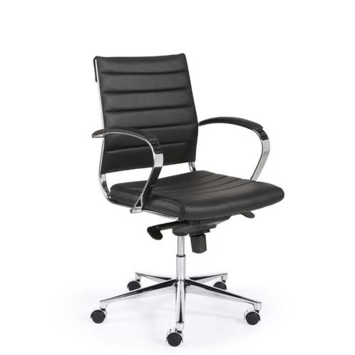 MN Espinoza Bureaustoel Lage Rug Zwart Kunstleder Chroom, Huis en Inrichting, Bureaustoelen, Nieuw, Bureaustoel, Zwart, Ergonomisch