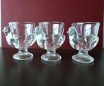Vintage 3 glazen Eierdopjes Luminarc France gemerkt., Ophalen of Verzenden