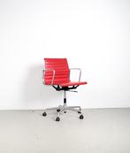 3x Vitra Eames Ea117 Bureaustoel Rood Leer – Aluminium