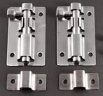 8 st. - SCHUIFSLOTJE | rvs | 50x25mm + bevest. materiaal, Ophalen of Verzenden, Nieuw, Rvs, Schuif of Grendel