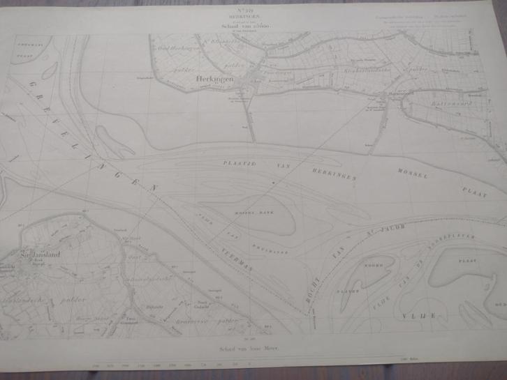 579 Herkingen Sirjansland Battenoord Plattegrond 1903, Antiek en Kunst, Kunst | Litho's en Zeefdrukken, Ophalen of Verzenden