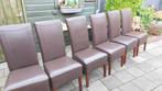 tafel stoelen 6x, Ophalen, Zo goed als nieuw, Bruin, Vijf, Zes of meer stoelen