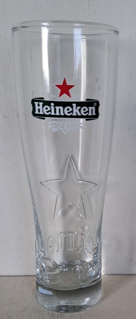 Heineken Bierglas Ellipse in reliëf, Verzamelen, Biermerken, Zo goed als nieuw, Glas of Glazen, Heineken, Ophalen of Verzenden