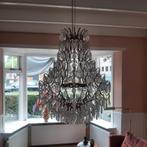 Goude kroonluchter wit glas, Huis en Inrichting, Lampen | Kroonluchters, Ophalen, Nieuw, Glas