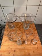 Partijtje vazen en glazen van mangaan glas, Ophalen of Verzenden, Zo goed als nieuw
