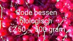 Biologische rode bessen vanaf 2 kg €4,- per kg., Ophalen