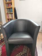 Zwarte lederen stoel - gratis af te halen, Huis en Inrichting, Stoelen, Ophalen, Gebruikt, Zwart, Leer