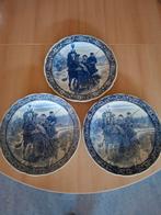 3 Delfts blauwe wandborden paard 39-40cm + ophangsysteem, Antiek en Kunst, Antiek | Wandborden en Tegels, Ophalen of Verzenden