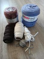 Textielgaren met oa Zpagetti Hoooked, Hobby en Vrije tijd, Stoffen en Lappen, Wit, Nieuw, Ophalen of Verzenden, Katoen