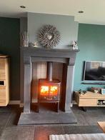 Hoge Franse kalkzandsteen schouw Antraciet van kleur NIEUW, Ophalen, Nieuw, Vrijstaande haard, Overige soorten