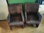 4 Bruine Stoffen Fauteuils, Huis en Inrichting, Fauteuils, Gebruikt, Minder dan 75 cm, Ophalen of Verzenden, 50 tot 75 cm