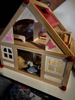 Woodtoys poppenhuis hout incl toebehoren, Kinderen en Baby's, Ophalen of Verzenden, Zo goed als nieuw