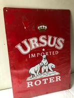 Een oud metalen reliëf reclame bord van Ursus rode vodka., Verzamelen, Merken en Reclamevoorwerpen, Ophalen of Verzenden, Zo goed als nieuw