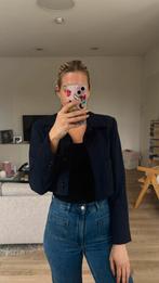 Korte donkerblauwe blazer van Zara in maat S, Kleding | Dames, Jasjes, Kostuums en Pakken, Blauw, Zara, Ophalen of Verzenden, Zo goed als nieuw