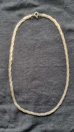 Zilveren gevlochten ketting – 42 cm, Ophalen of Verzenden, Zo goed als nieuw, Zilver, Zilver