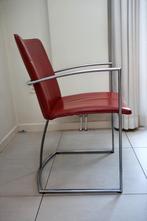 MOET WEG! 4 prachtige leren Leolux eetkamer stoelen, Huis en Inrichting, Stoelen, Ophalen, Zo goed als nieuw, Metaal, Vier