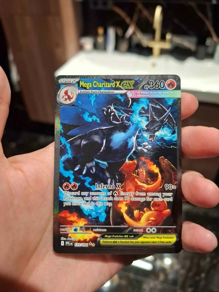 Mega Charizard X EX | #125, Hobby en Vrije tijd, Verzamelkaartspellen | Pokémon, Nieuw, Losse kaart, Foil, Verzenden