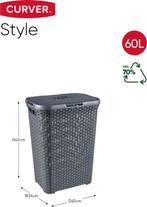 Curver Style Wasmand met Deksel - 60L - Antraciet, Huis en Inrichting, Ophalen, Zo goed als nieuw, Grijs, Overige typen
