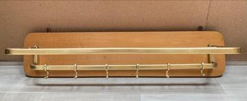 Vintage Kapstok Hout & Verguld Aluminium '50s beschikbaar voor biedingen