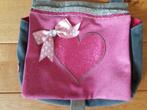 Mooie schooltas met rose glitterhart van Zebra, Schoudertas, Ophalen of Verzenden, Minder dan 30 cm, Roze