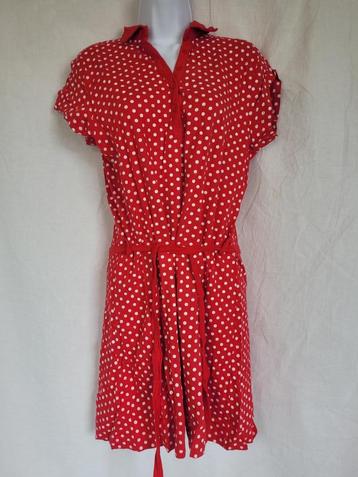 Grappige rode (clowns) jurk met witte stippen mt XL beschikbaar voor biedingen