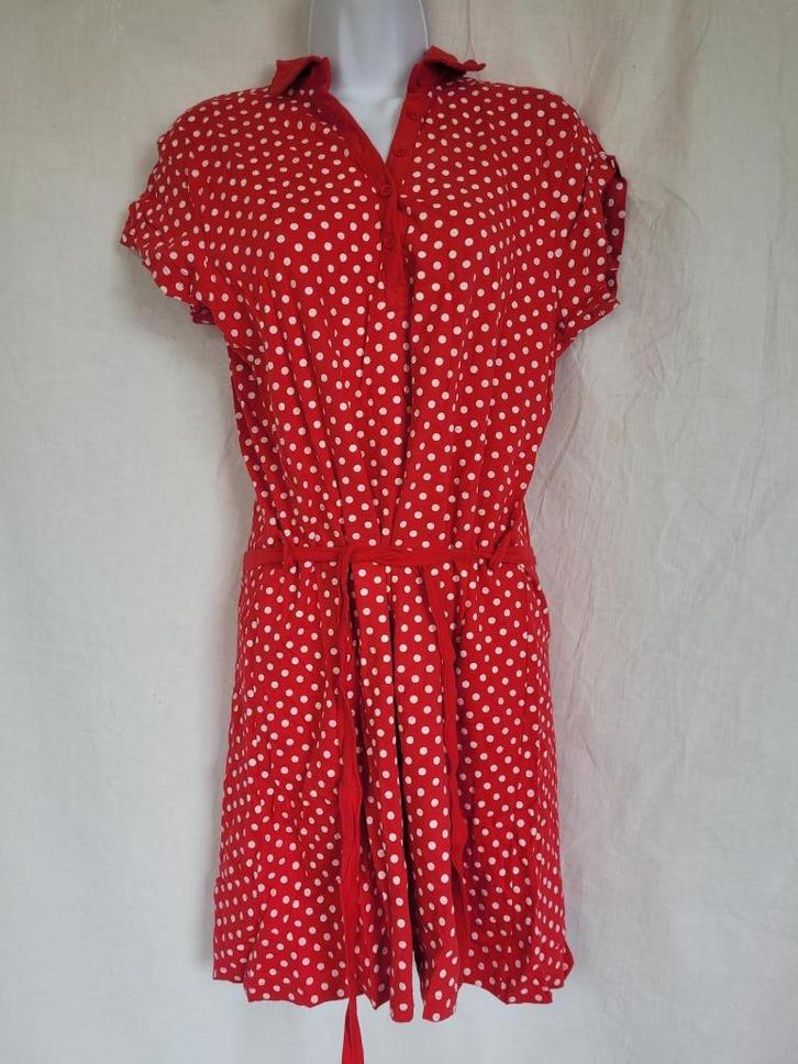 Grappige rode (clowns) jurk met witte stippen mt XL, Kleding | Dames, Carnavalskleding en Feestkleding, Zo goed als nieuw, Kleding