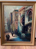 Leonid Gechtoff Schilderij - Klassiek Straatbeeld Rusland/Oe, Antiek en Kunst, Ophalen of Verzenden