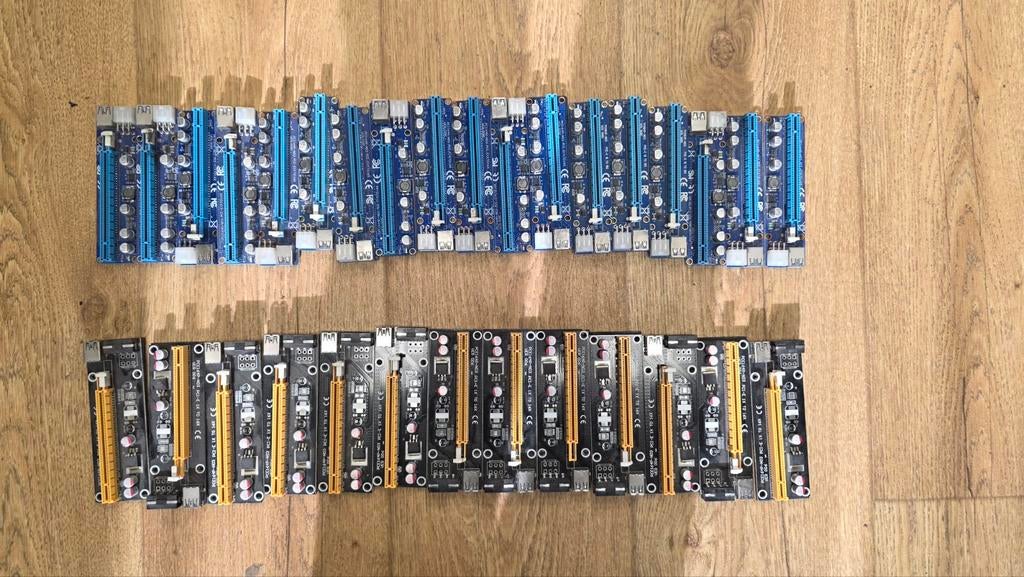 30x PCI-e Risers, mining risers, Ophalen of Verzenden, Gebruikt