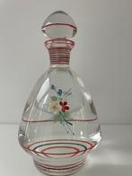 Art Deco (1930) handbeschilderde likeurset: karaf & 4 glazen, Antiek en Kunst, Antiek | Glas en Kristal, Ophalen of Verzenden
