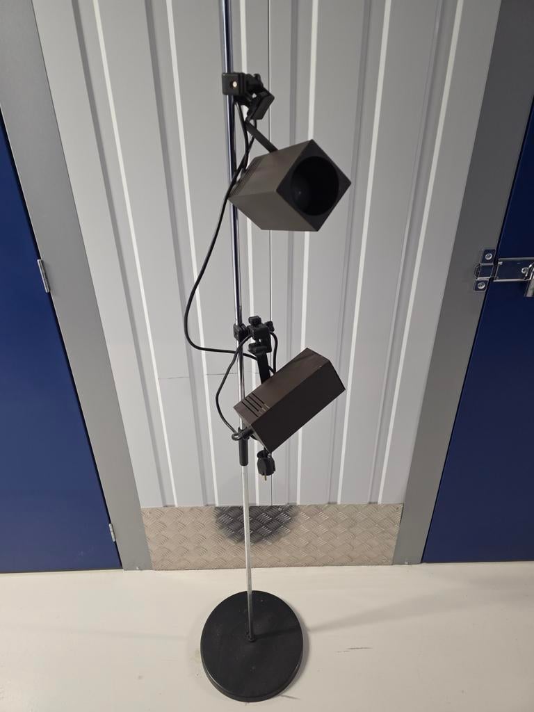 Vintage Philips Sta Lamp Bruin Kubus Jaren 70, Gebruikt, 100 tot 150 cm, Ophalen of Verzenden, Metaal