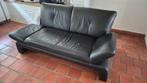 2 x 2 zitter bank zwart leer met opklapbare leuningen, Huis en Inrichting, Ophalen, 150 tot 200 cm, Tweepersoons, Zo goed als nieuw