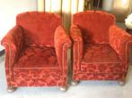 2 Fauteuils, Amsterdamse school., Huis en Inrichting, Fauteuils, Ophalen, Gebruikt, Minder dan 75 cm, Stof