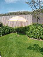 Gestreepte parasol voor tuin of balkon, Kantelbaar, Nieuw, Ophalen of Verzenden, 1 tot 2 meter